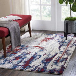 Multicolored Splashes Luxurious Modern Abstract Easy To Clean Rug For Bedroom & Living Room-66 X 229Cm (Runner) - thumbnail 1