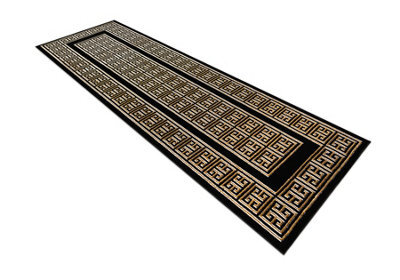RugsX Carpet, Runner Allure 1968 Greek Key, Frame - Structural, Stylish, Glamour Black 70X200 Cm - image 1