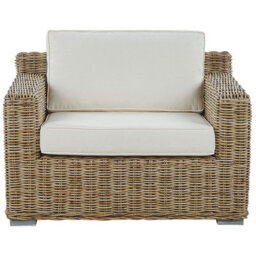 Beliani Set Of 2 Garden Armchairs Ardea Rattan Light Brown - thumbnail 5