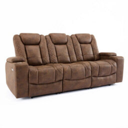 More4Homes Ashton 1+2+3 Seater Fabric Auto Recliner Sofa Set Brown - thumbnail 3