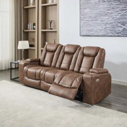 More4Homes Ashton 1+2+3 Seater Fabric Auto Recliner Sofa Set Brown - thumbnail 7