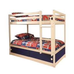 Comfy Living Wooden Kids Childrens White Single Bunk Bed With Storage In Blue - thumbnail 2