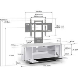 "Homeology Hampshire Corner-Friendly Gloss White Beam-Thru Remote Friendly Door 26""-50"" Flat Screen Tv Cabinet With Mounting Arm" - thumbnail 5