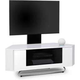 "Homeology Hampshire Corner-Friendly Gloss White Beam-Thru Remote Friendly Door 26""-50"" Flat Screen Tv Cabinet With Mounting Arm" - thumbnail 3