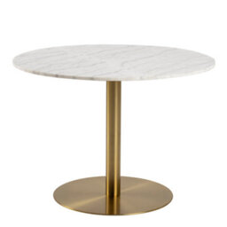Furniture To Go Corby Round Dining Table With White Marble Top & Gold Base - thumbnail 1