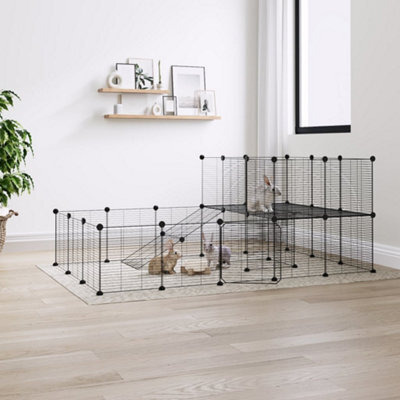 Walplus 36-Panel Pet Cage With Door Black 35X35 Cm Steel - image 1