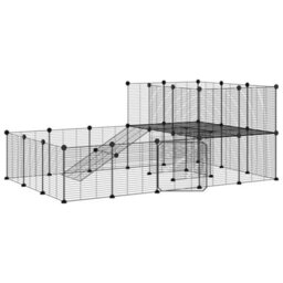 Walplus 36-Panel Pet Cage With Door Black 35X35 Cm Steel - thumbnail 2