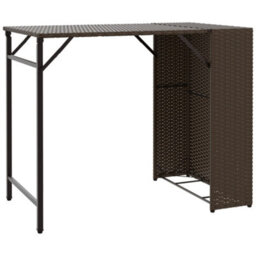Berkfield 5 Piece Garden Dining Set Foldable Brown Poly Rattan - thumbnail 4
