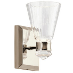 Luminosa Lighting Luminosa Kichler Kayva Integrated Led Wall Lamp Polished Nickel, 3000K, Ip44 - thumbnail 1