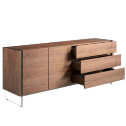 Angel Cerda Elegant Walnut Sideboard With Glass Legs For Modern Living Spaces - thumbnail 6