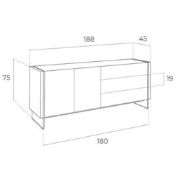Angel Cerda Elegant Walnut Sideboard With Glass Legs For Modern Living Spaces - thumbnail 7