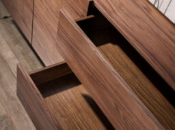 Angel Cerda Elegant Walnut Sideboard With Glass Legs For Modern Living Spaces - thumbnail 4