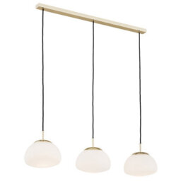 Luminosa Lighting Luminosa Trini Bar Pendant Ceiling 3 Light Opal Matt, Brass Steel - thumbnail 1