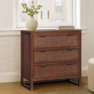Teamson Home Hatteras Chest Of Drawers 3 Drawer Bedroom Dresser, Walnut - image 1