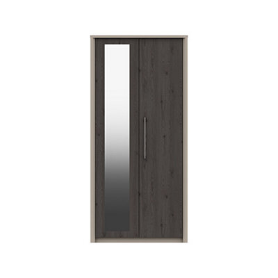 Burlington 3 Door Robe With Mirror - Fired Earth And Anthracite Larch On Express Delivery And Ready Assembled - image 1