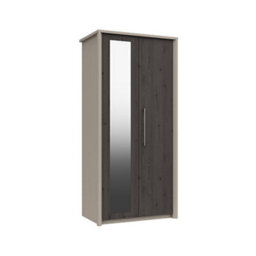 Burlington 3 Door Robe With Mirror - Fired Earth And Anthracite Larch On Express Delivery And Ready Assembled - thumbnail 2