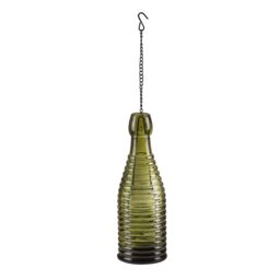 Premier Decorations Limited Desert Sage Bottle Shape Glass & Metal Tea Light Holder - thumbnail 2