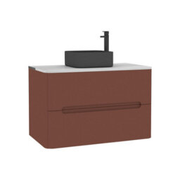 Royal Bathrooms Venice 800mm Terracotta Clay Wall Mounted Bathroom Countertop Vanity Unit 2 Drawer With Art Square Basin - thumbnail 7