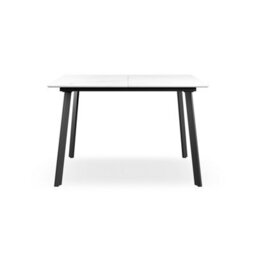 More4Homes Haydon Extending Dining Table Modern White Marble Effect Table Top W Black Legs - thumbnail 4