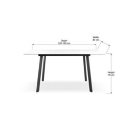 More4Homes Haydon Extending Dining Table Modern White Marble Effect Table Top W Black Legs - thumbnail 7