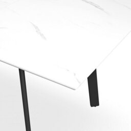 More4Homes Haydon Extending Dining Table Modern White Marble Effect Table Top W Black Legs - thumbnail 6