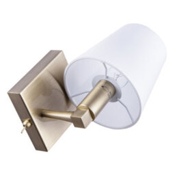 Happy Homewares Sleek Bedside Wall Light In Antique Brass With Toggle Switch And Shade - thumbnail 3