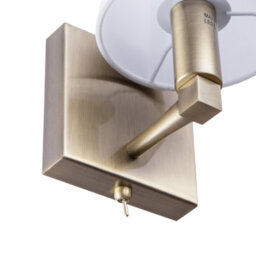 Happy Homewares Sleek Bedside Wall Light In Antique Brass With Toggle Switch And Shade - thumbnail 4