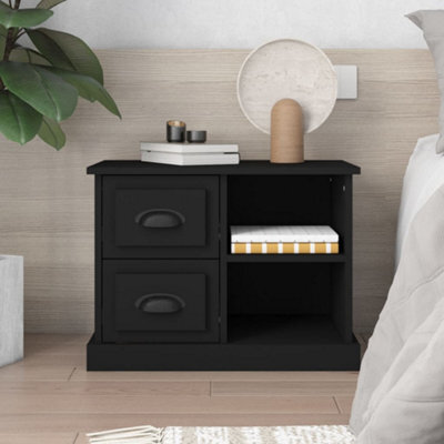 Berkfield Bedside Cabinet Black 60X35.5X45 Cm - image 1