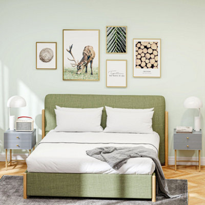 Homcom Bedside Tables Set Of 2 With 2 Drawers For Bedroom, Grey - image 1