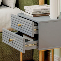 Homcom Bedside Tables Set Of 2 With 2 Drawers For Bedroom, Grey - thumbnail 9