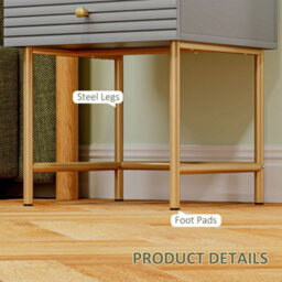Homcom Bedside Tables Set Of 2 With 2 Drawers For Bedroom, Grey - thumbnail 6