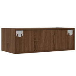 Berkfield Tv Cabinet With Led Lights Brown Oak 75X35.5X25 Cm - thumbnail 9