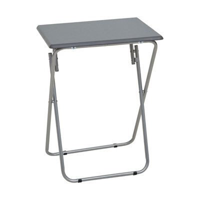 Orsina Space Saving Folding Table With Grey Top, Stylish Grey Top Side Table, Strong And Sturdy Living Room Table - image 1