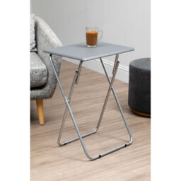 Orsina Space Saving Folding Table With Grey Top, Stylish Grey Top Side Table, Strong And Sturdy Living Room Table - thumbnail 4