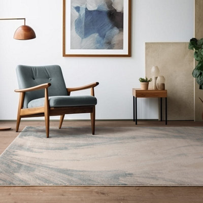 The Rug Edit Viva Swirl Blue Living Room Rug - 200X275Cm - image 1