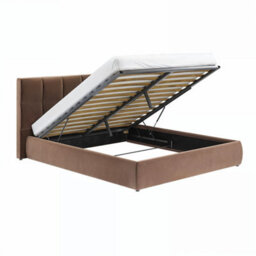 Solace+Co Mika Ottoman Bed Chocolate Velvet Kingsize - thumbnail 5