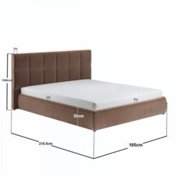 Solace+Co Mika Ottoman Bed Chocolate Velvet Kingsize - thumbnail 6