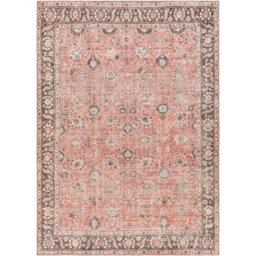 Livabliss Colin Washable Dusty Coral Rust Traditional Vintage Boho Rug 160 X 220 Cm
