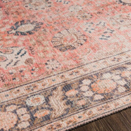 Livabliss Colin-Washable Brown Orange Grey Traditionnal Vintage Boho Living Dining Rug 160 X 220 Cm Easy Care, Non Shedding - thumbnail 3