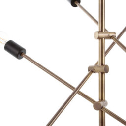 Beliani Brass 7-Light Adjustable Pendant Lamp, Industrial Ceiling Light With Exposed Bulbs, W52 X D74 X H126Cm - thumbnail 6