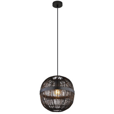 Luminosa Lighting Luminosa Hermi Ii 30Cm Spherical Pendant Ceiling Light Matt Black 1X E27 - image 1