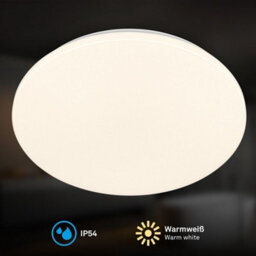 Briloner Bathroom Led Ceiling Light Round Ip54 Lamp Warm White 27Cm, 24W, 2600Lm - thumbnail 3