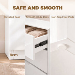 Homcom High Gloss 4-Drawer Chest Of Drawers With Smooth Runners, White - thumbnail 7