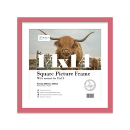 "14X14"" Pink Picture Frame - 14X14"" Square Frame With 13X13"" Mount For 14X14""/13X13"" Pictures Moderrn Style Thin Edge, 1 Pack" - thumbnail 1