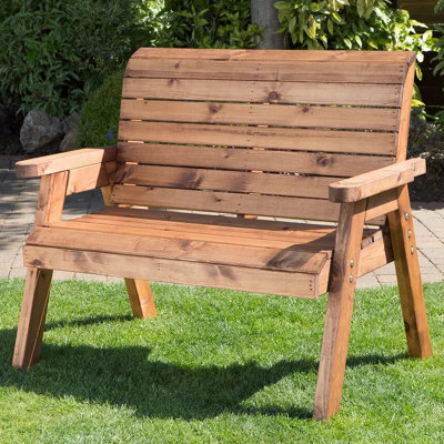 Charles Taylor 2 Seater Wooden Bench - Treated Wood Garden Bench - image 1