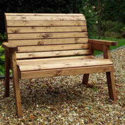 Charles Taylor 2 Seater Wooden Bench - Treated Wood Garden Bench - thumbnail 2