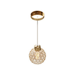 Living And Home Ceiling Chandelier With Gold Wire Frame And Glass Lampshade, Spherical Chandelier E27 - thumbnail 5