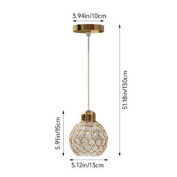 Living And Home Ceiling Chandelier With Gold Wire Frame And Glass Lampshade, Spherical Chandelier E27 - thumbnail 9