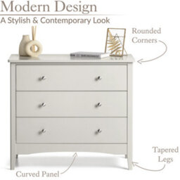 Christow 3 Drawer Chest Of Drawers - thumbnail 5