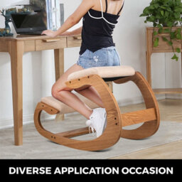 Vevor Ergonomic Kneeling Chair 220 Lbs Load Capacity Kneeling Posture Desk Chair Stool Computer Stool White Oak - thumbnail 7